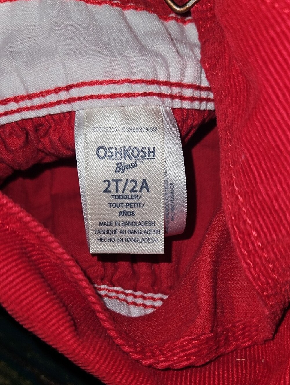 OshKosh B'gosh Bright Pink Corduroy Overall Dress - Picture 2 of 3